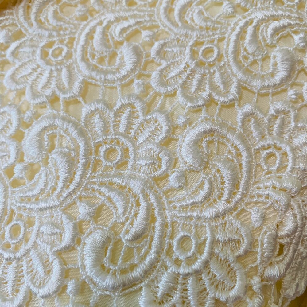 Talbots Lace Jacket Collar ¾ Sleeves Lined Ivory Dressy Vintage Size 2 Petite 2P - Picture 7 of 9